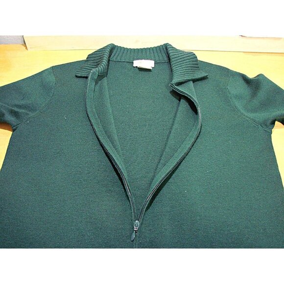 Talbots Womens Black Wool Long Sleeve Full Zip Cardigan Sweater Sz Large Petite - Picture 7 of 12